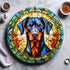 Doberman Glass Suncatcher Worktop Saver